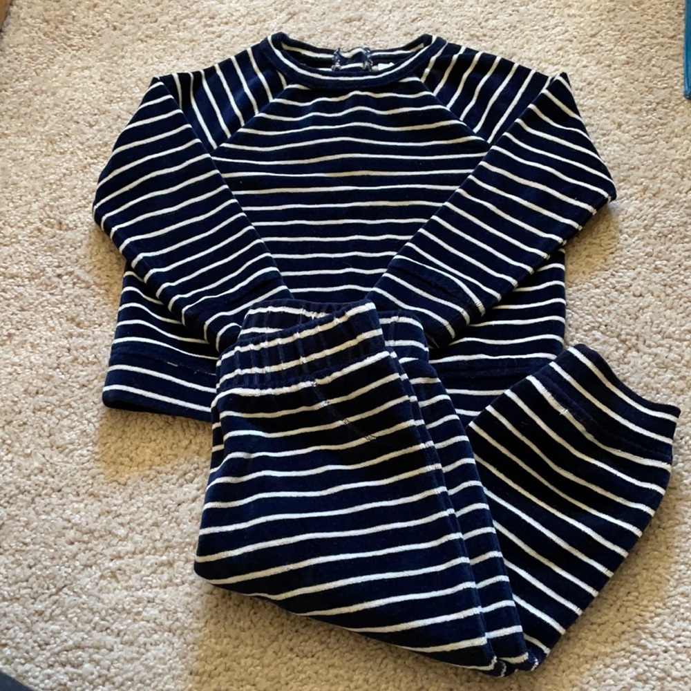 Nordstrom Baby Striped Velour Sweat Set